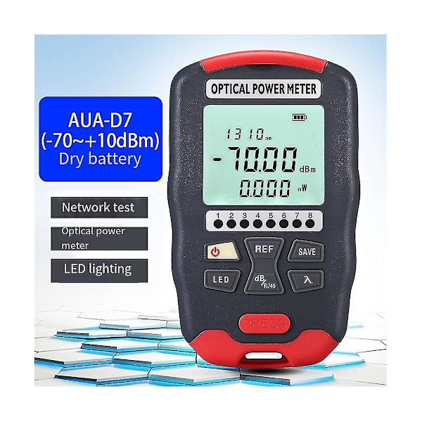 Optisk fiber-effektmeter Fiber Visual Fault Locator 10 bølgelængder Følsom chip Nøjagtig måling Til ledningsføring D7