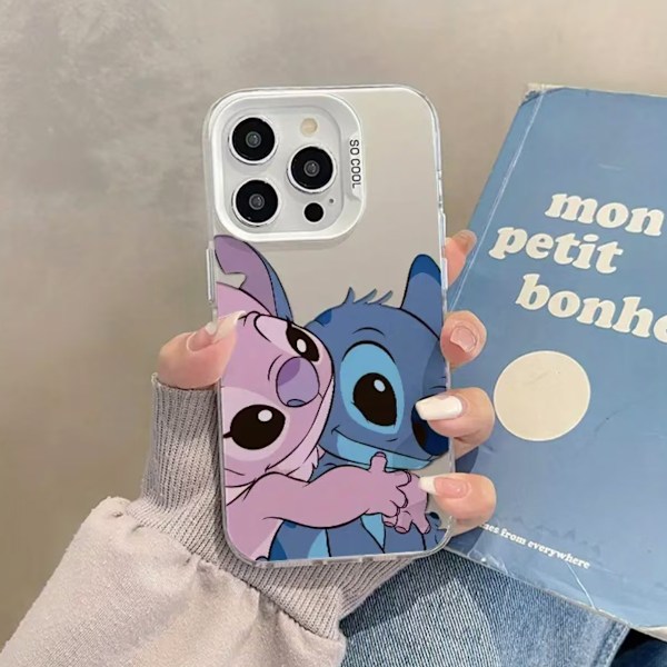 Stitch-mobilskal för par, lämpligt för iPhone16promax, tecknat 11 sött 12Pro-mobilskal iPhone Xr