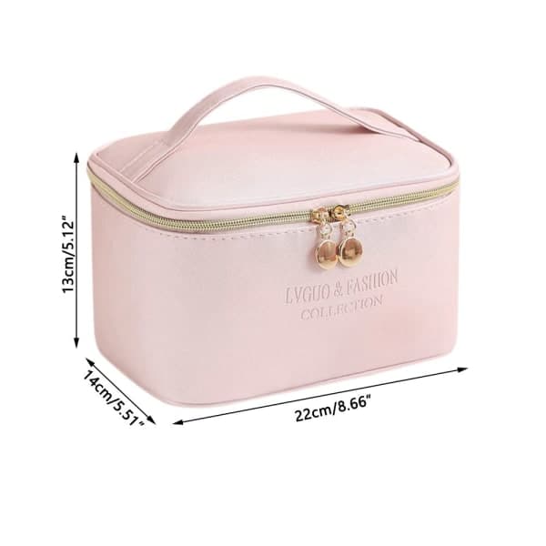 Pink PU Læder Kosmetiktaske