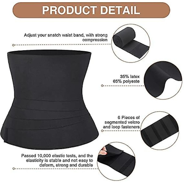 Talje-træner til kvinder Snatch Bandage Tummy Sweat Wrap Plus Size Træning Talje Trimmer til Gym Sport
