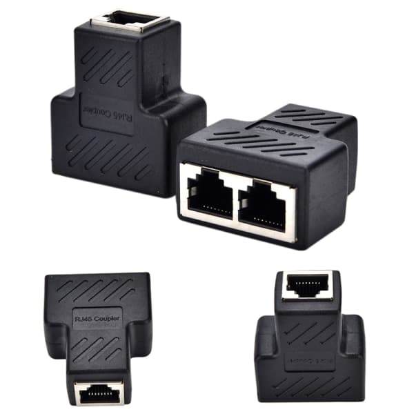 1 til 2 LAN Ethernet Nettverkskabel RJ45 Splitter Plugg Adapter -