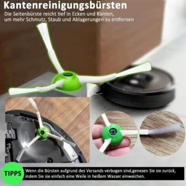 (C) Erstatningsbørstetilbehør for iRobot Roomba i7 i7+ i3 i3+ i4 j7 E5 E6 E7