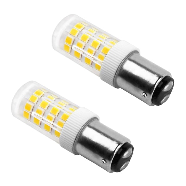 5W LED Symaskin Pære B15d 220-240V Kald Hvit 2 stk