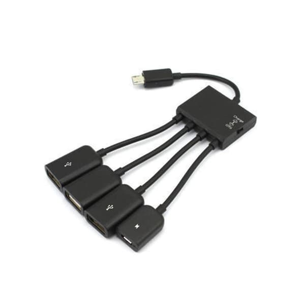 2 stk. 4-ports USB OTG Hub-kabeladapter til Android-computer, pc-strømopladning