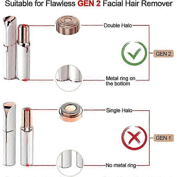 Udskiftningshoveder Kompatible med Finishing Touch Flawless Generation 2 Ansigsthårfjerner til Læber, Hage, Kinder