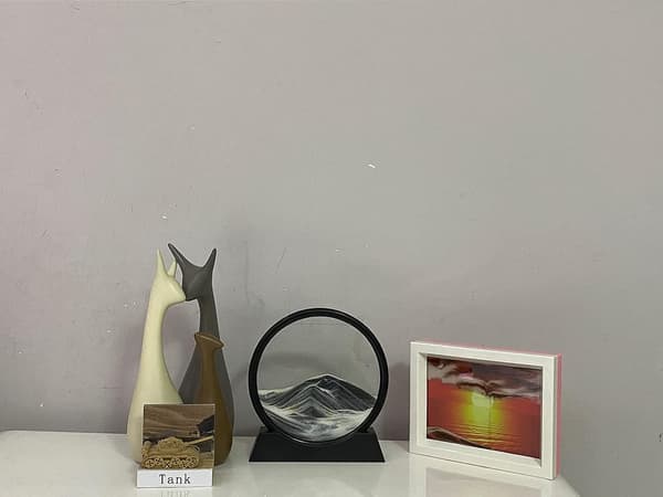Bevegelig sandkunstbilde, 3D dyphavs flytende sand (svart, 7 tommer)