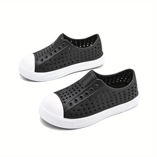 Guttes pustende tresko sneakers med assorterte farger for utendørs fotturer og strandturer Black 24