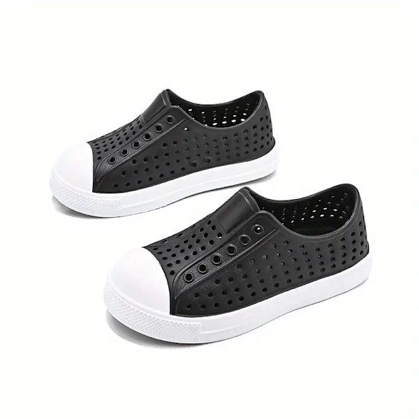 Pojkar Andningsbara Clog Sneakers Med Olika Färger För Utomhusvandring & Strandpromenader Black 32
