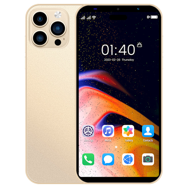 Ny i14 mini gränsöverskridande 5,5-tums 16+512 smart island smartphone-skärm gold