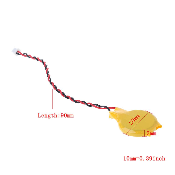 Laptop Backup Bios Cmos-batteri Cr2032 2032 med 2-stifts kabelsladd