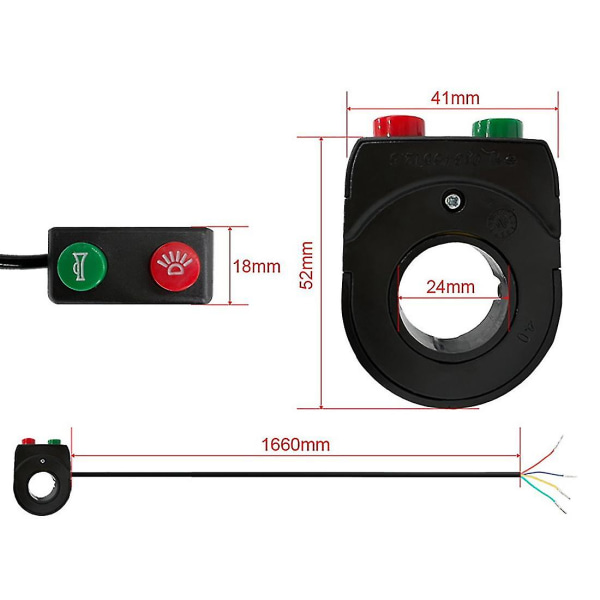 Elcykel framljus set 12-72v Ebike strålkastare Bakljus anslutningskablar Kit Cyclin