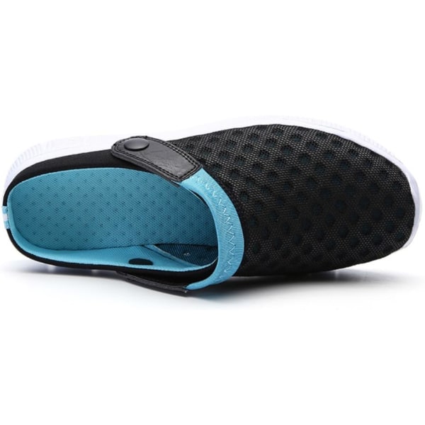 Men-Women Slip-On Åndbar Mesh Sko Par Sport Sandaler Flip Flop Blue 38