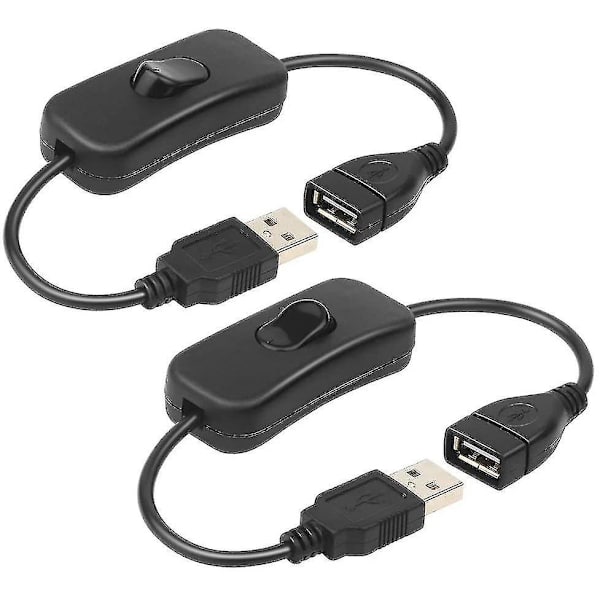 2 st USB-omkopplingskabel (0,3 m), USB på/av-brytare, USB-kabel med brytare, USB-förlängning