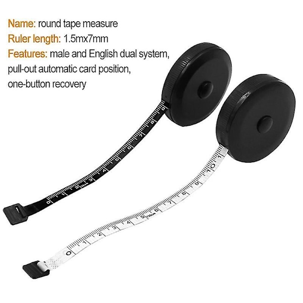 Mini Mjuk Platt Linjal Centimeter - 1.5m Kropps-Måttband Sömnad Skräddare Måttband