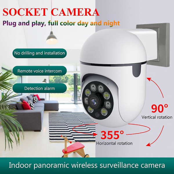 Yilot 2mp 1080p Utomhusövervakningskameror med Wifi 360 Grader Rotation Färg