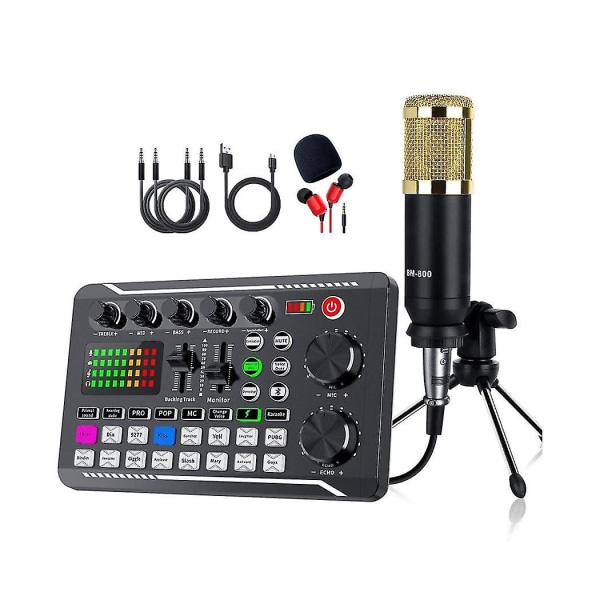F998 Bm800 Set Portable Sound Card Kit Kondensator Mikrofon Set Live Sound Card