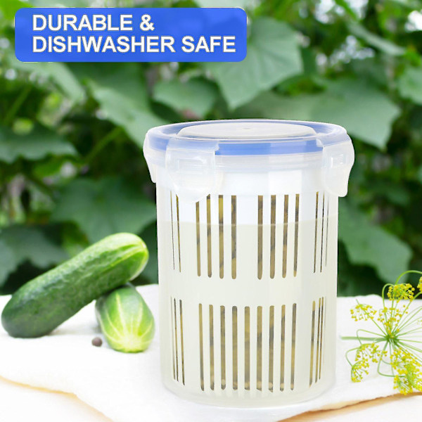 Pickle-krukke med si-indsats, Deli-opbevaringsbeholder, Pickle-holder-løfter Ny