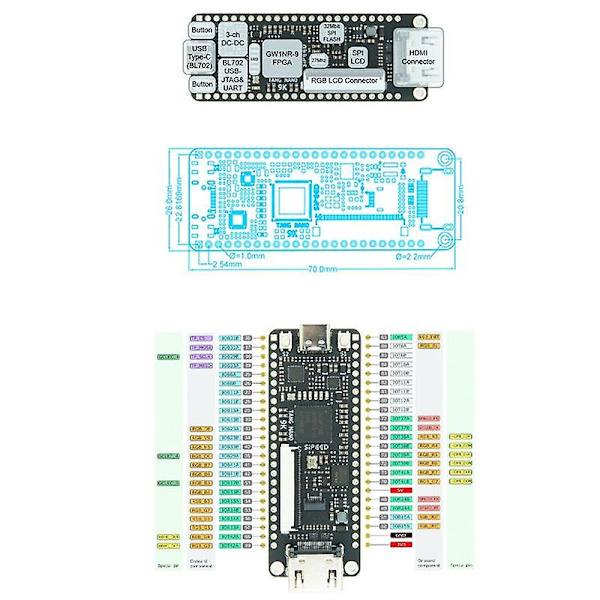 Tang Nano 9k FPGA Utvecklingskort Gowin Gw1nr-9 Risc-v Kit