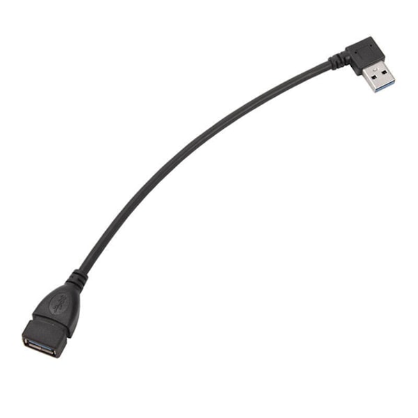 2x USB 3.0 Vinkel 90 Graders Forlængerkabel Han til Hun Adapterledning Data Højre