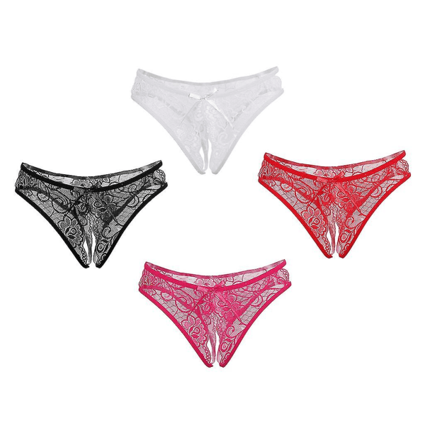 4/pakkaus Sheer Lace Thong Alusvaatteet Haarattomat pikkuhousut