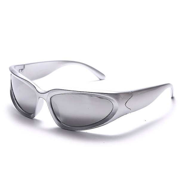 Swift Oval Wrap Around Fashion Solbriller Til Mænd Kvinder - Mørke Futuristiske Nuancer Briller Briller Briller