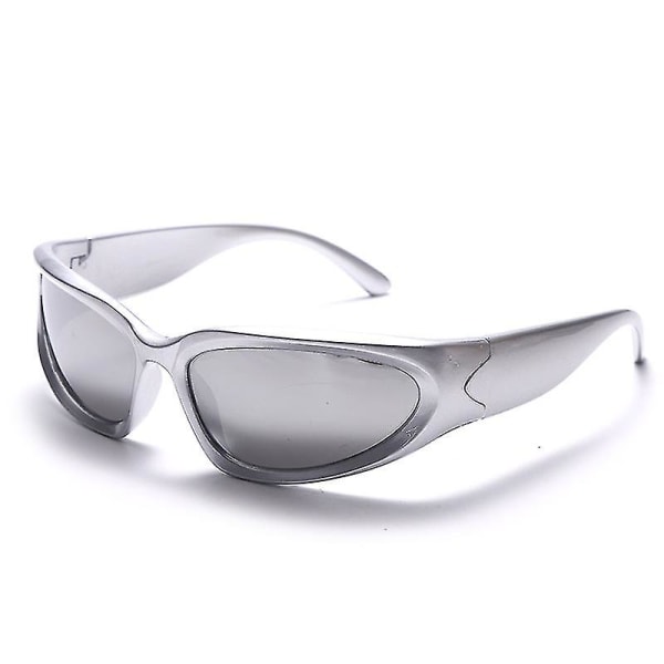 Swift Oval Wrap Around Motebriller for Menn og Kvinner - Mørke Futuristiske Solbriller Briller