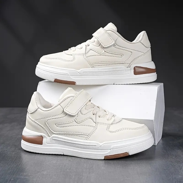 Dreng Trendy Farveblok Skate Sko, Komfortable Skridsikre Termiske Sneakers, Vinter Apricot 30