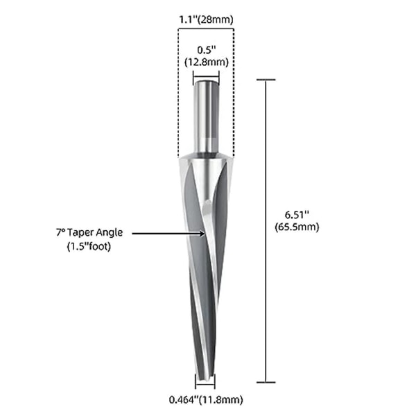 7 Graders Konisk Reamers, 1-1/2 Tum Per Fot Konisk Kulled Reamers, Reamers Bit Universal Reamers Verktyg