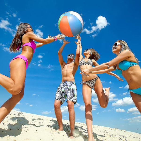 10 pakke 8,7 tommer oppblåsbar strandball for barn og voksne blåser opp regnbuefarget strandball