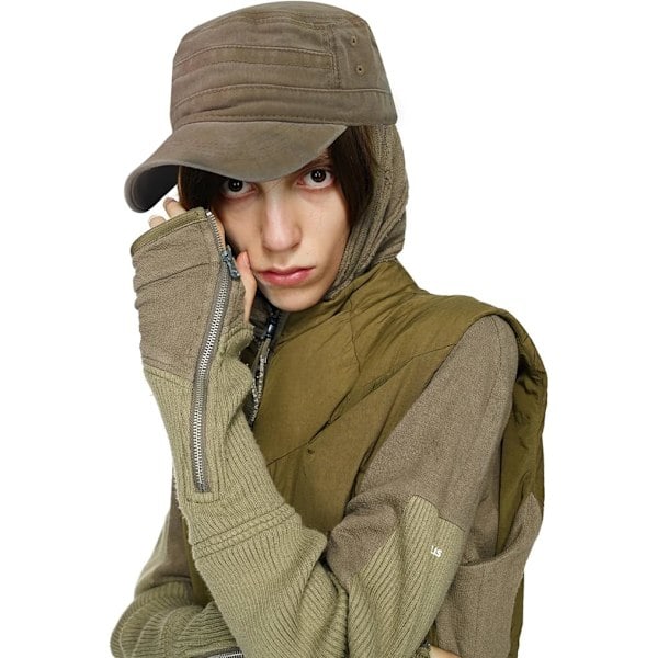 2 stk. militær caps i militærstil, unisex militær caps, flade caps, kadet caps