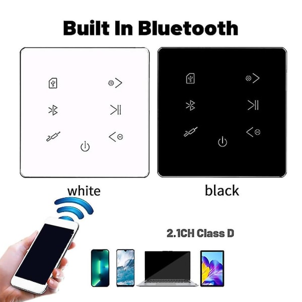 Bluetooth vahvistin seinässä USB SD-kortti musiikkipaneeli tausta stereohotellin ravintola (kulta)