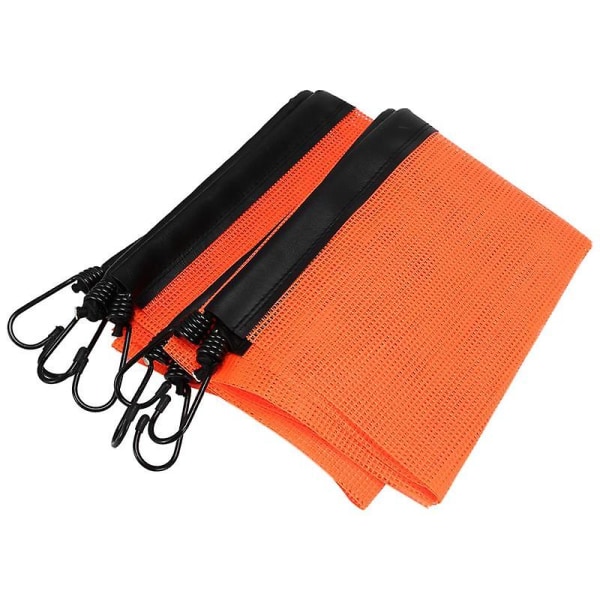 2 stk krog sikkerhedsadvarselsflag mesh sikkerhedsflag advarselsflag med elastiksnor til fodgængerfelter, orange rød