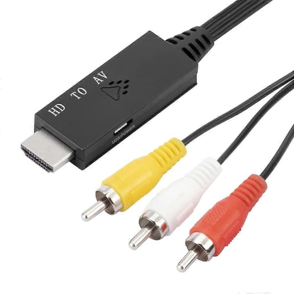 HDMI-kompatibel til RCA-adapter AV HDMI-kompatible portstik 1m/3.2ft