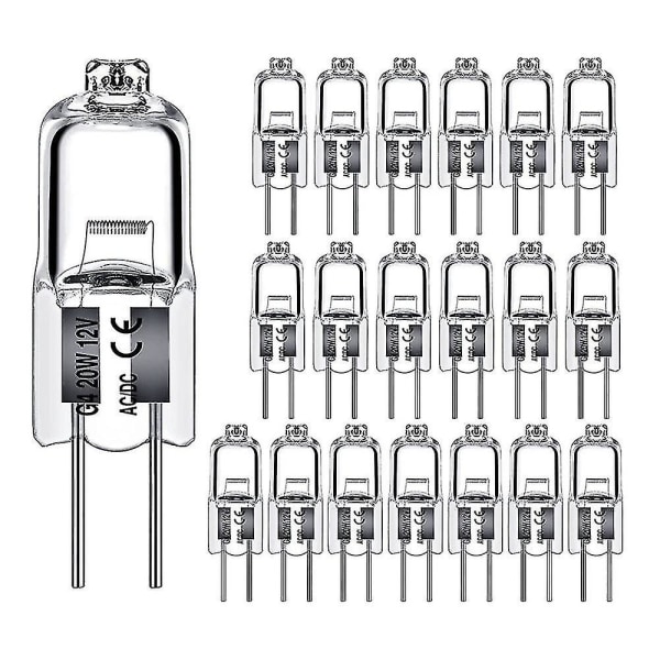 2024 40 stk G4 12v 20w halogenlampe G4 12v pære innsatte perler Krystalllampe halogenpære 20w 12v halogen