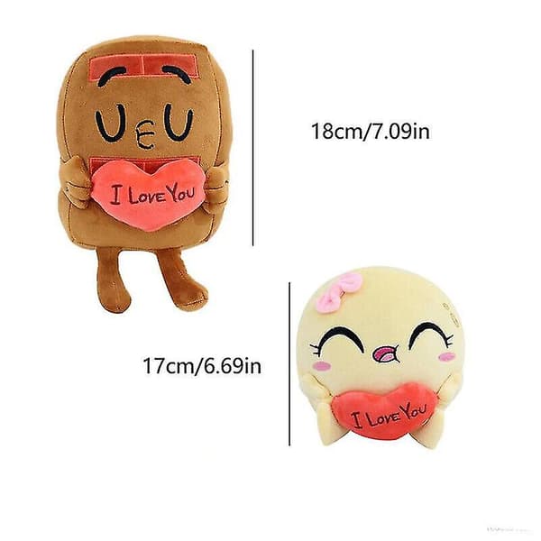 Choco og Pancake Forelsket Plussj Hjerte Leke Stoffdyr Plushie Gave Dekor
