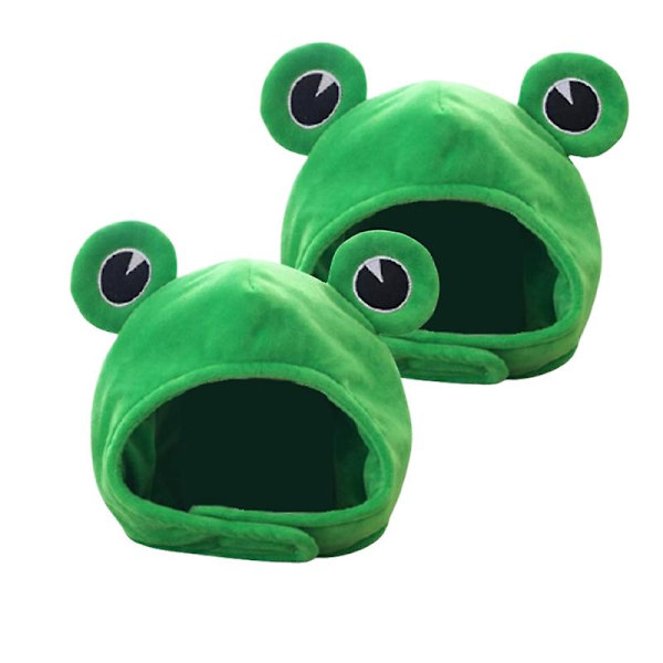 2 st Plush Groda Hatt Cosplay Kostym Klänning Upp Hatt Huvudbonad