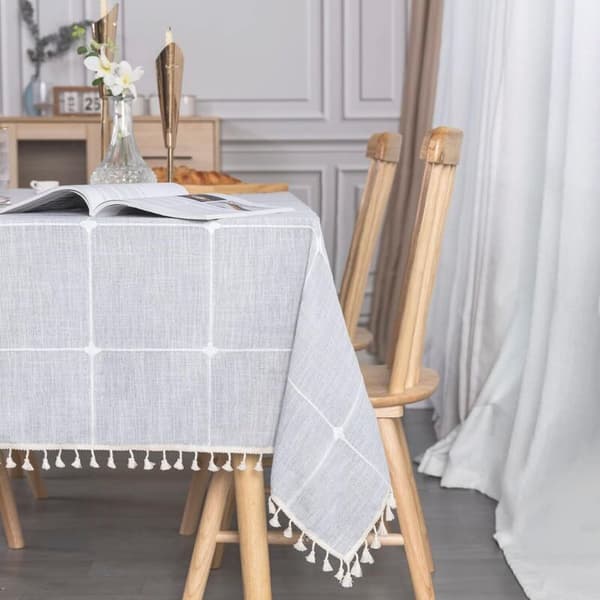 Rektangulär bordsduk i bomullslinne, 140x180cm, för hem- och köksbord