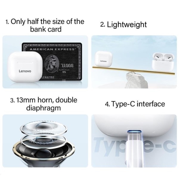 LivePods LP40 Vattentäta Bluetooth Hörlurar Vit