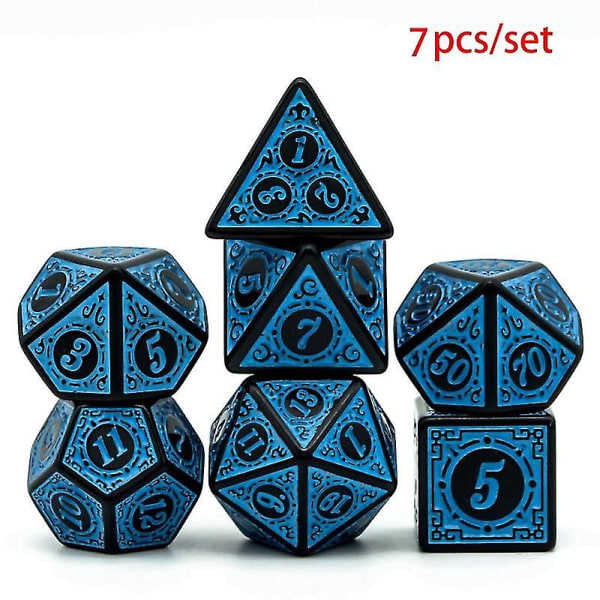 Jinzhaolai 7kpl/ set Set Dnd D4~d20 Rune Window Lattice Polyhedral Noppa Warhammer Roolipeleihin Lautakorttipelit Rpg D&amp;dblue