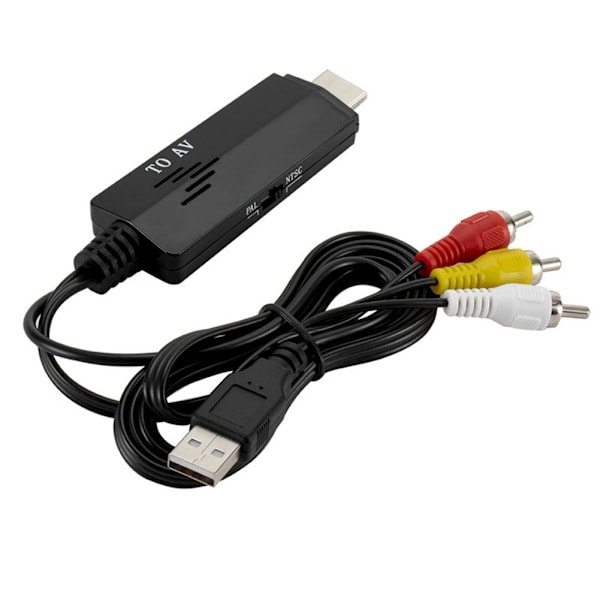 HD - AV RCA-muunninkaapeli, 480 tuumaa, 576 tuumaa, uros-uros-videomuunninkaapeli TV:lle VHS VCR:lle