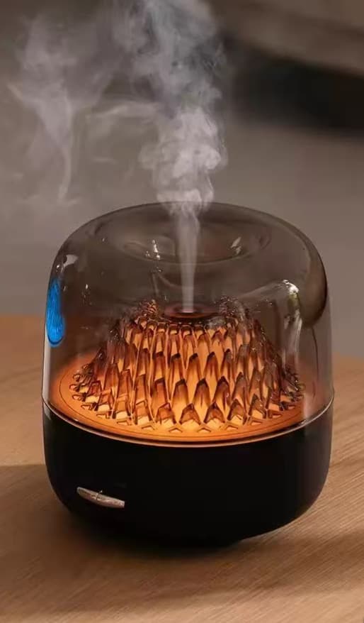 200 ml æterisk oliediffuser til hjemmet, soveværelset, bærbar syvfarvet lys aromadiffuserlampe, luftrenser, luftfugter black