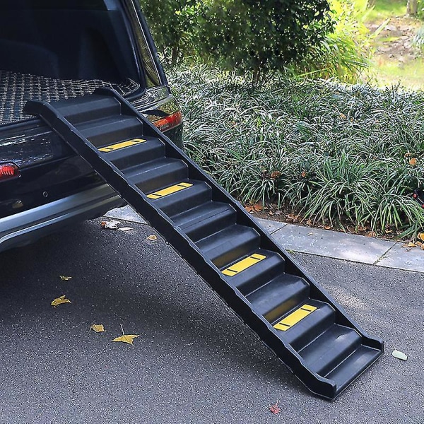 Svart Vikbar Bärbar Hundtrapp Ramp