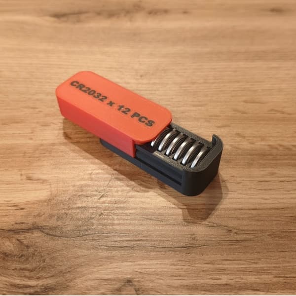 Ny CR2032 Knappbatteriförvaringslåda (12-pack) 3D-printad Bärbar Batteriorganisatör