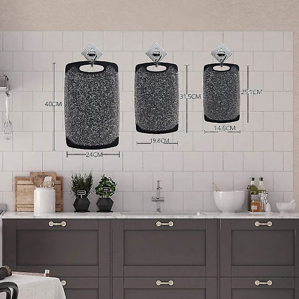 3-delad skärbräda, brödbrädor med saftfåror, diskmaskinsäker, BPA-fri plast
