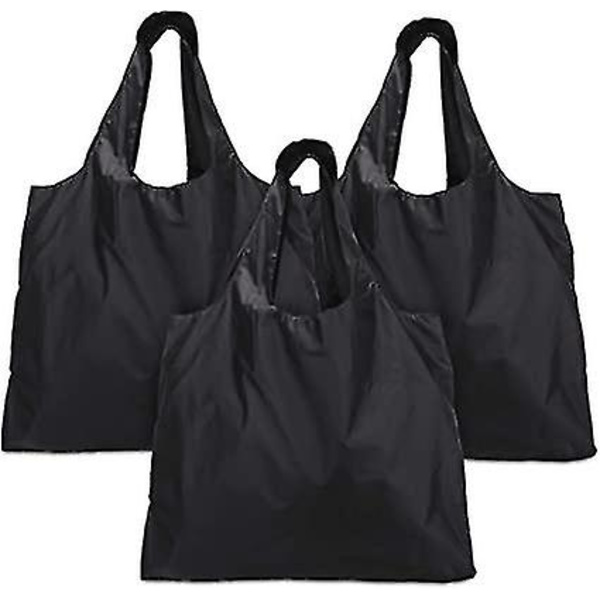 Genanvendelig Indkøbspose, Foldbar Shopper, 3 stk. Sæt - Vaskbar, Holdbar Og Letvægts