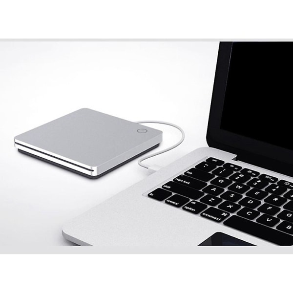 USB Ekstern Cd/dvd-drev Type C Bærbar Drevfri Cd-afspiller Til Bærbar Pc Windows, Sølv