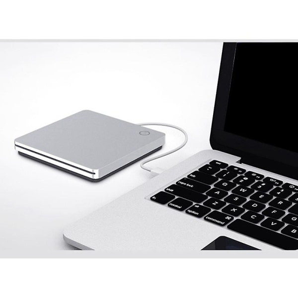 Usb ekstern cd/dvd-stasjon Type C bærbare stasjonsfrie cd-spillere for bærbar PC Windows, sølv