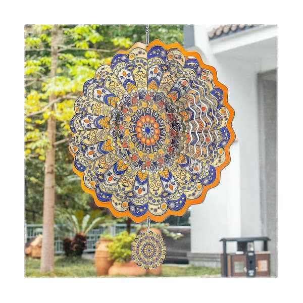 Rustfrit Stål Vind Spinner Indendørs Udendørs Have Dekoration 11,6 Tommer Multi Farve 3d Vind Spinner