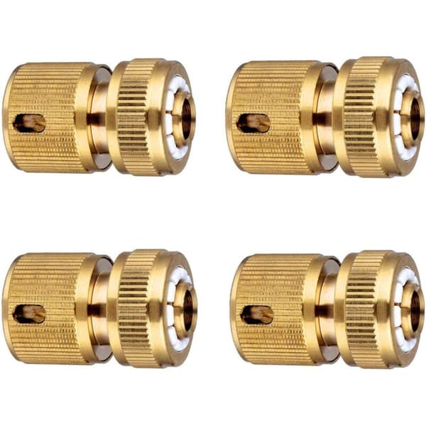 Snabbkopplingar i mässing för slang. 13 mm (1/2\") och 15 mm (5/8\") slanganslutningar - 4-pack