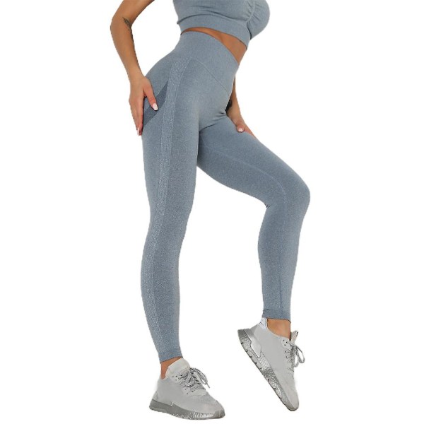 Dam Sport Yoga Byxor Fitness Push Up Tights Byxor Blue L